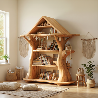 Montessori Tree House Bookshelf For Kids Room And Playroom