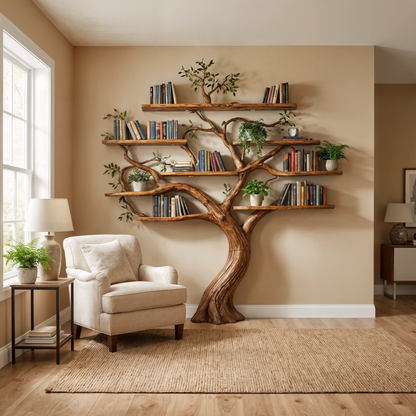 Organic Modern Large Tree Bookshelf For Home