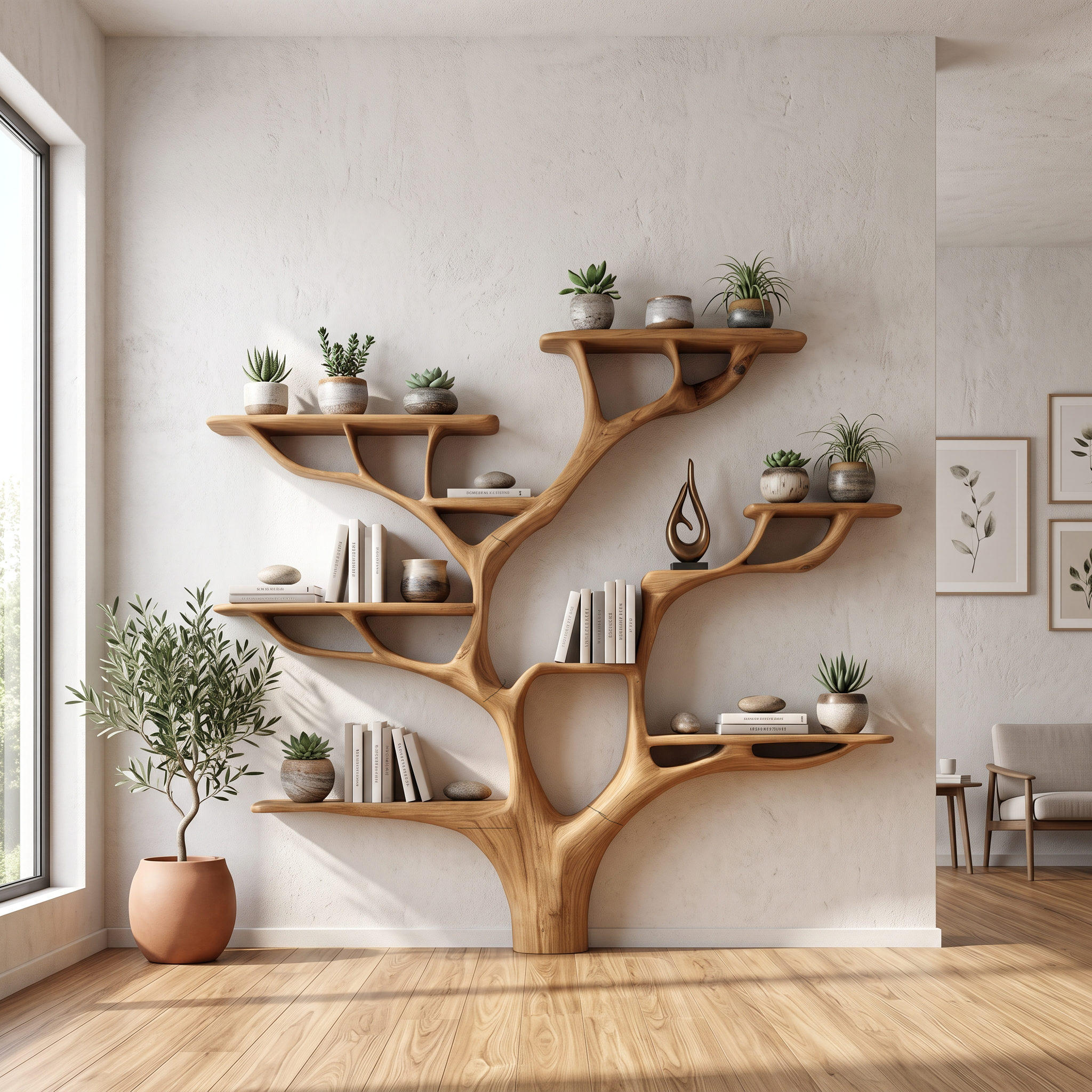 Rustic Tree Bookshelf Nursery Living