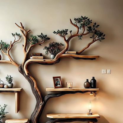 Handmade Natural Wooden Tree Branch Bookshelf