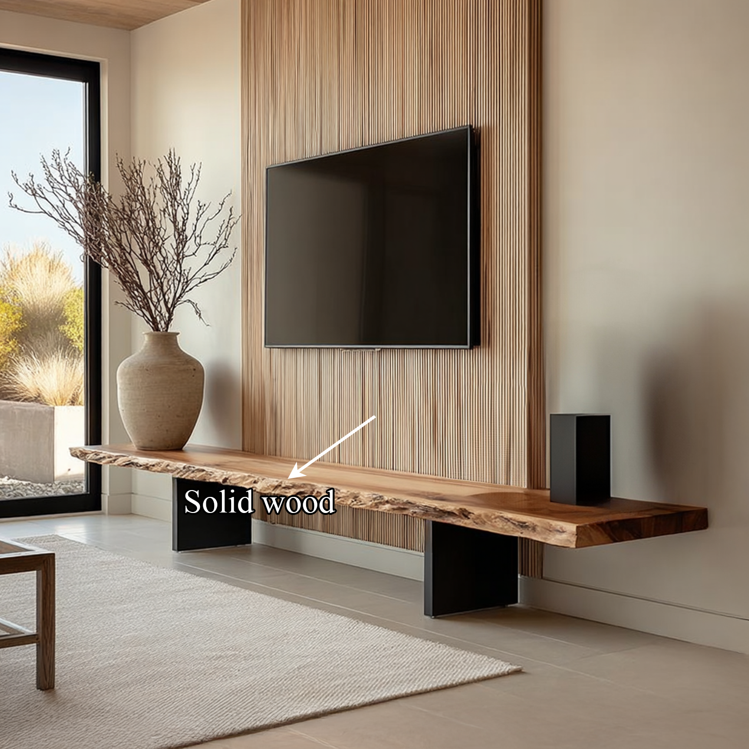 Rustic Console Table Natural Wood Accent Living Room Focal Point