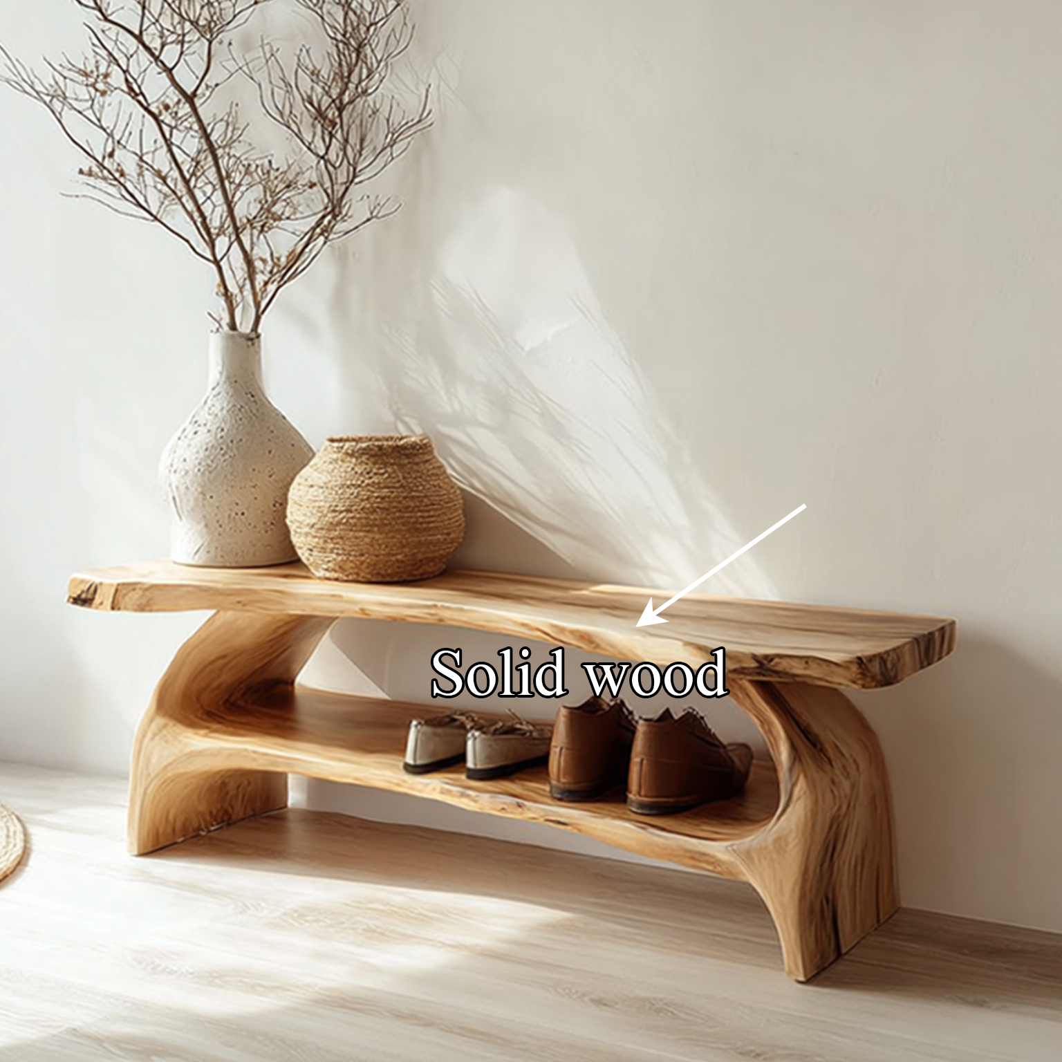 Rustic Entryway Shoe Bench Living Room