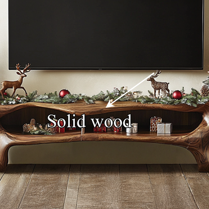 Rustic Christmas TV Cabinet Festive Living Room