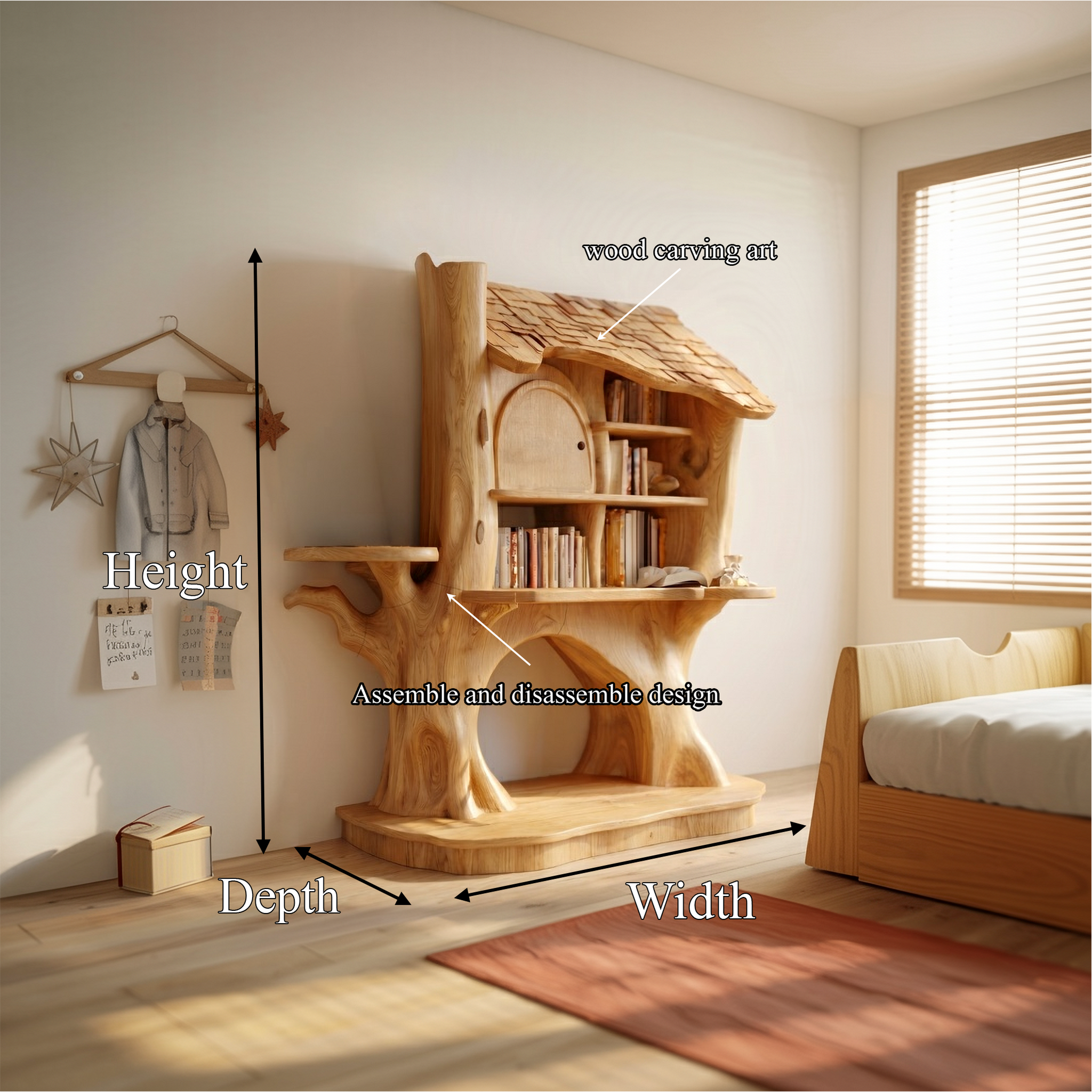 Nursery Decorative House Bookshelf For Kids Room And Bedroom