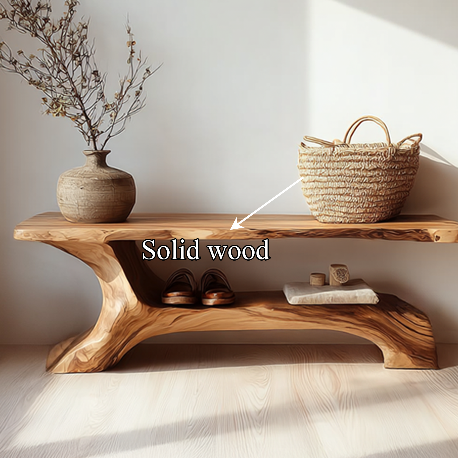 Rustic Shoe Bench Hallway Living Room Entryway