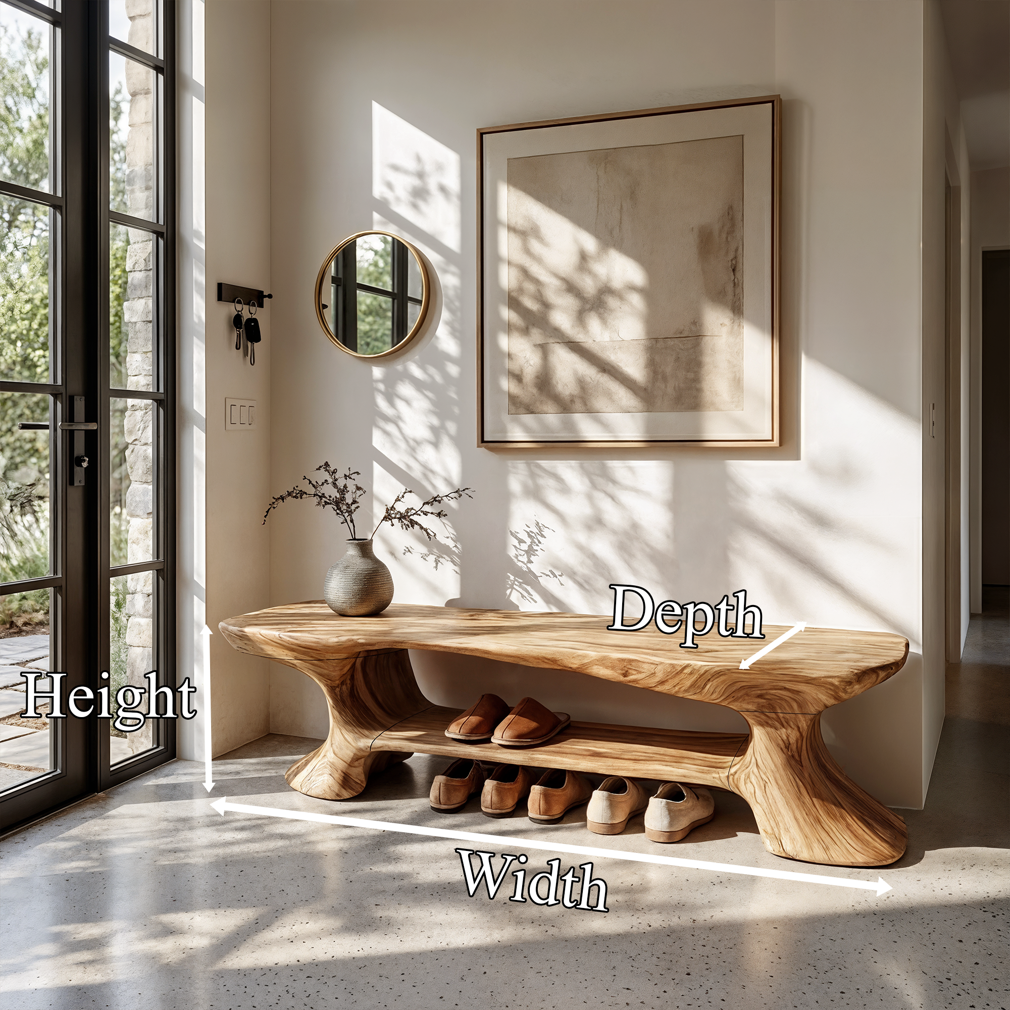 Rustic Entryway Bench With Integrated Shoe Storage For Entryway