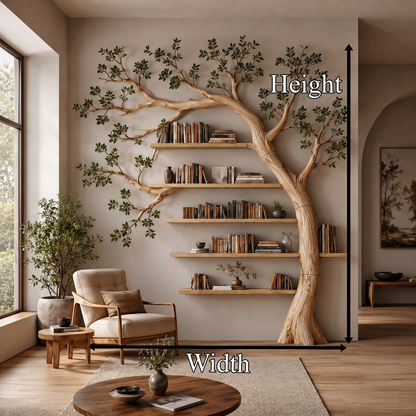 Rustic Tree Bookshelf Reading Corner Home Office Library Display