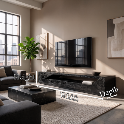 Minimal TV Console With Natural Wood Grain Design For Living Room