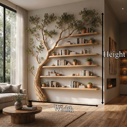 Rustic Tree Display Shelf Modern Living Room