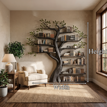 Organic Tree Bookshelf Living Room Interior Sculptural Wall Display