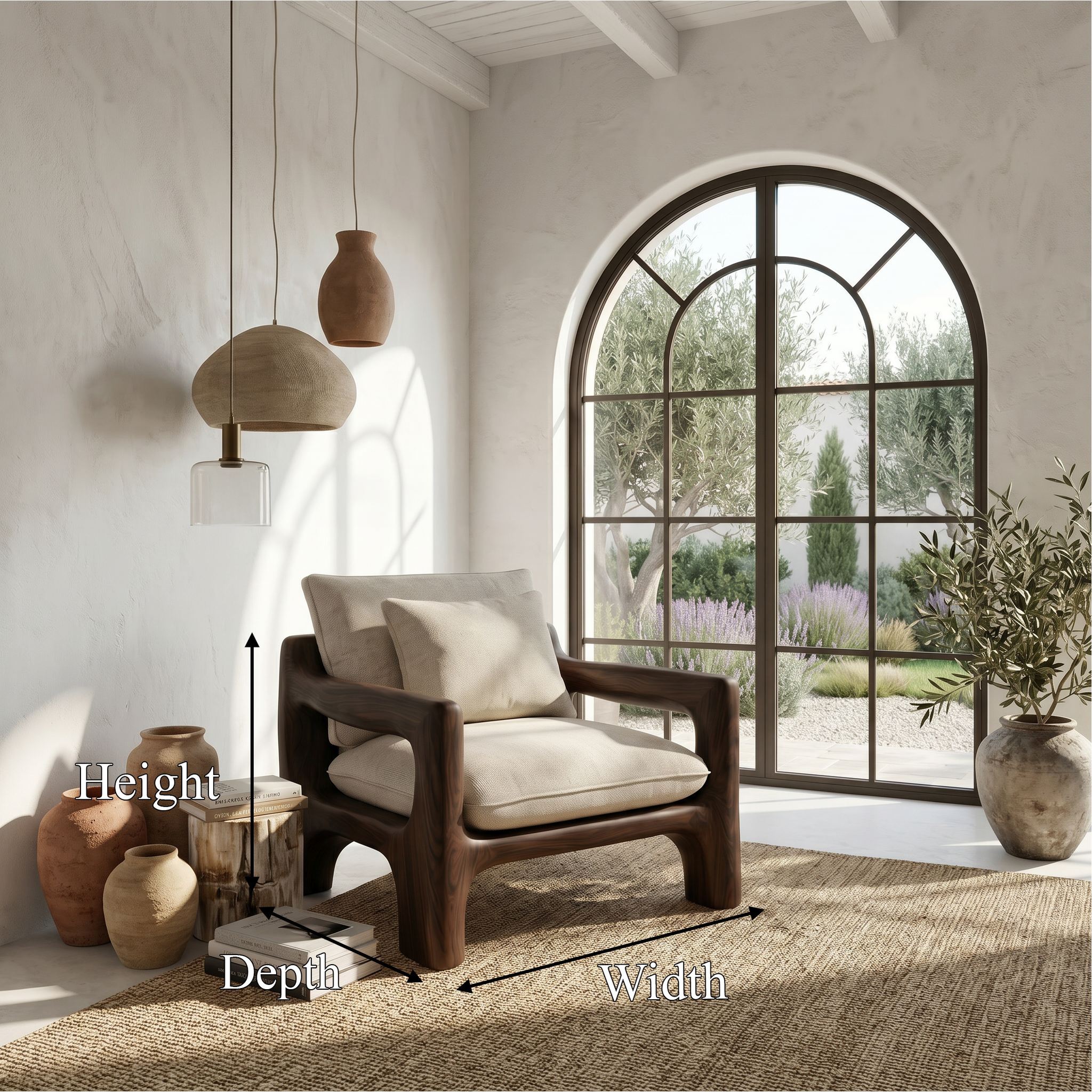 Rustic Organic Accent Chair For Living Room Statement Seating