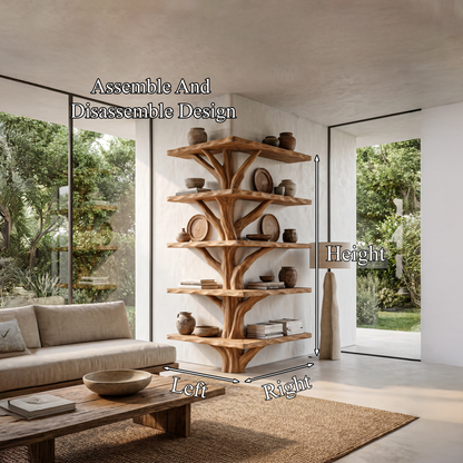 Organic Modern Tree Bookcase With Artistic Branch Frame For Home Office