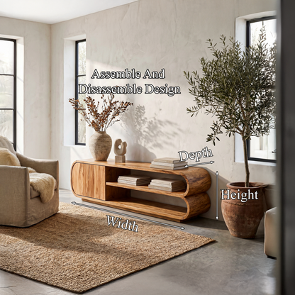 Contemporary TV Cabinet With Open Storage For Living Room