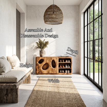 Organic Modern Shoe Cabinet Artistic Storage Design For Hallway