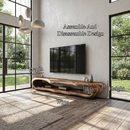 Sculptural TV Cabinet Nature Inspired Artistic Design For Living Room