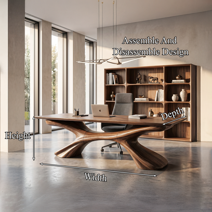 Modern Executive Desk Sculptural Design For Home Office Workspace