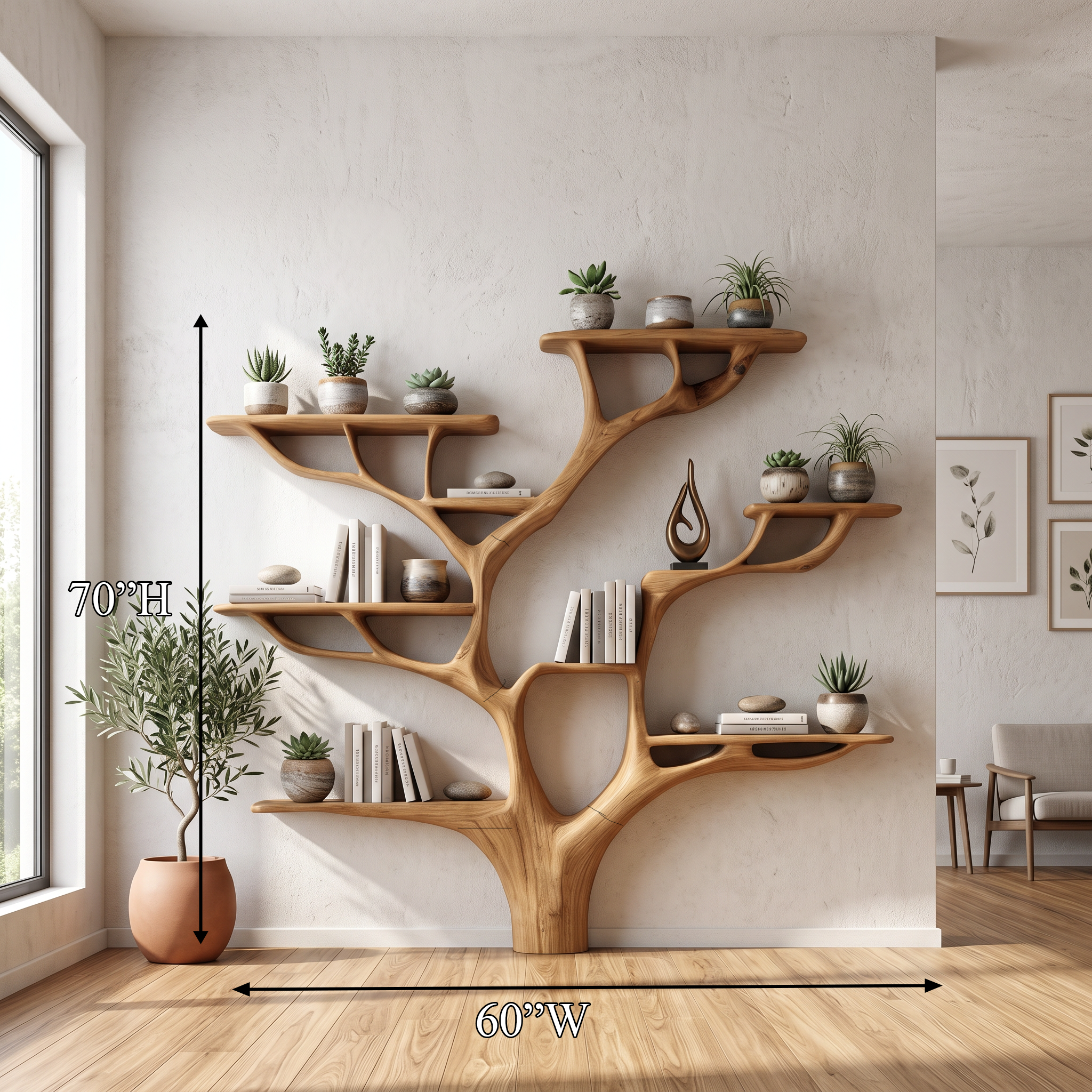 Rustic Tree Bookshelf Nursery Living