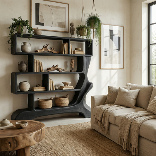 Organic Sculptural Bookshelf For Living Room And Office