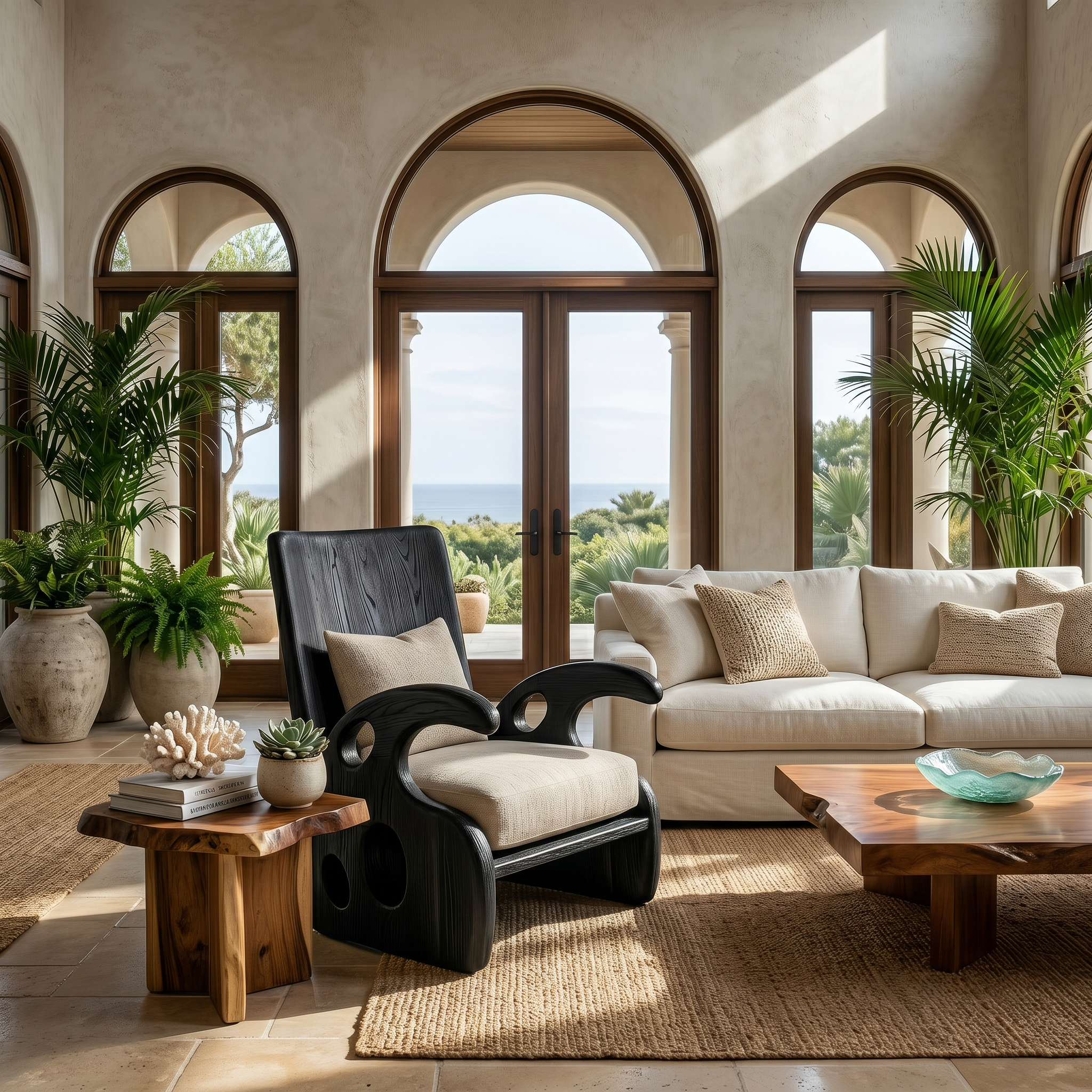 Organic Wooden Armchair For Reading Corner And Living Room