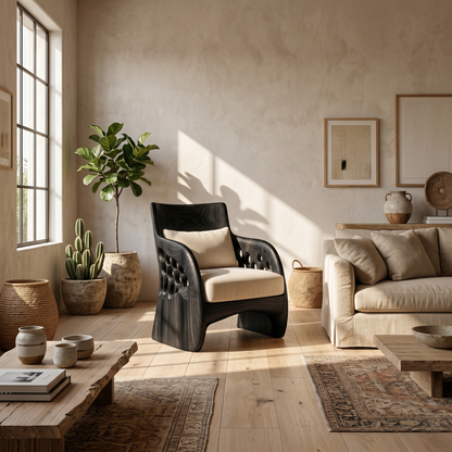 Contemporary Organic Accent Chair For Living Room
