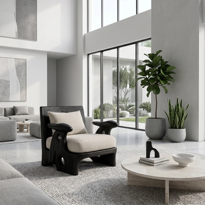 Organic Sculptural Armchair For Living Room Accent Seating And Interior Decor