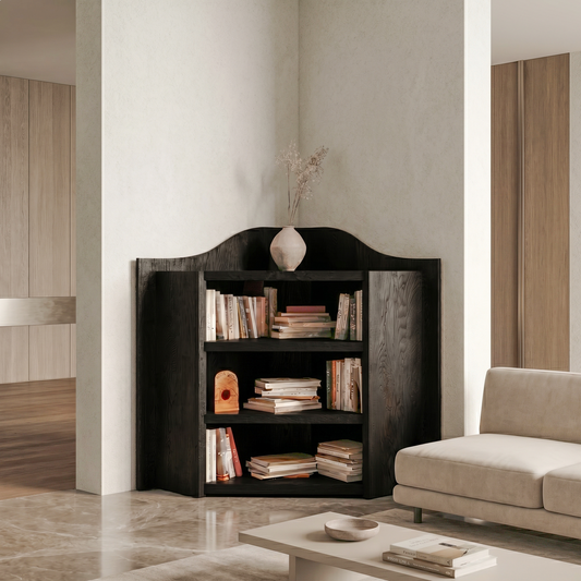 Natural Wooden Bookshelf With Open Shelves And Simple Storage Design For Living Room And Bedroom