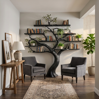 Organic Modern Large Tree Bookshelf For Home