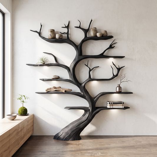Rustic Tree Shelf Handmade Wood Wall Mounted Gift