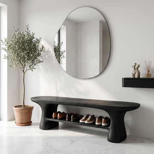 Modern Shoe Organizer Bench With Multi Tier Storage