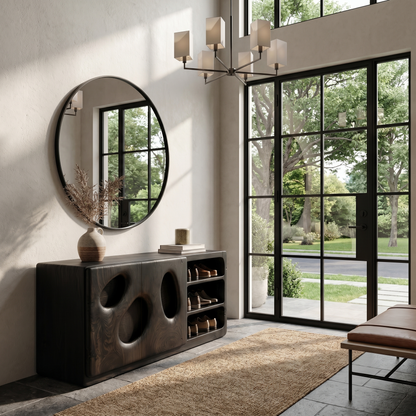 Organic Modern Shoe Cabinet Artistic Storage Design For Hallway