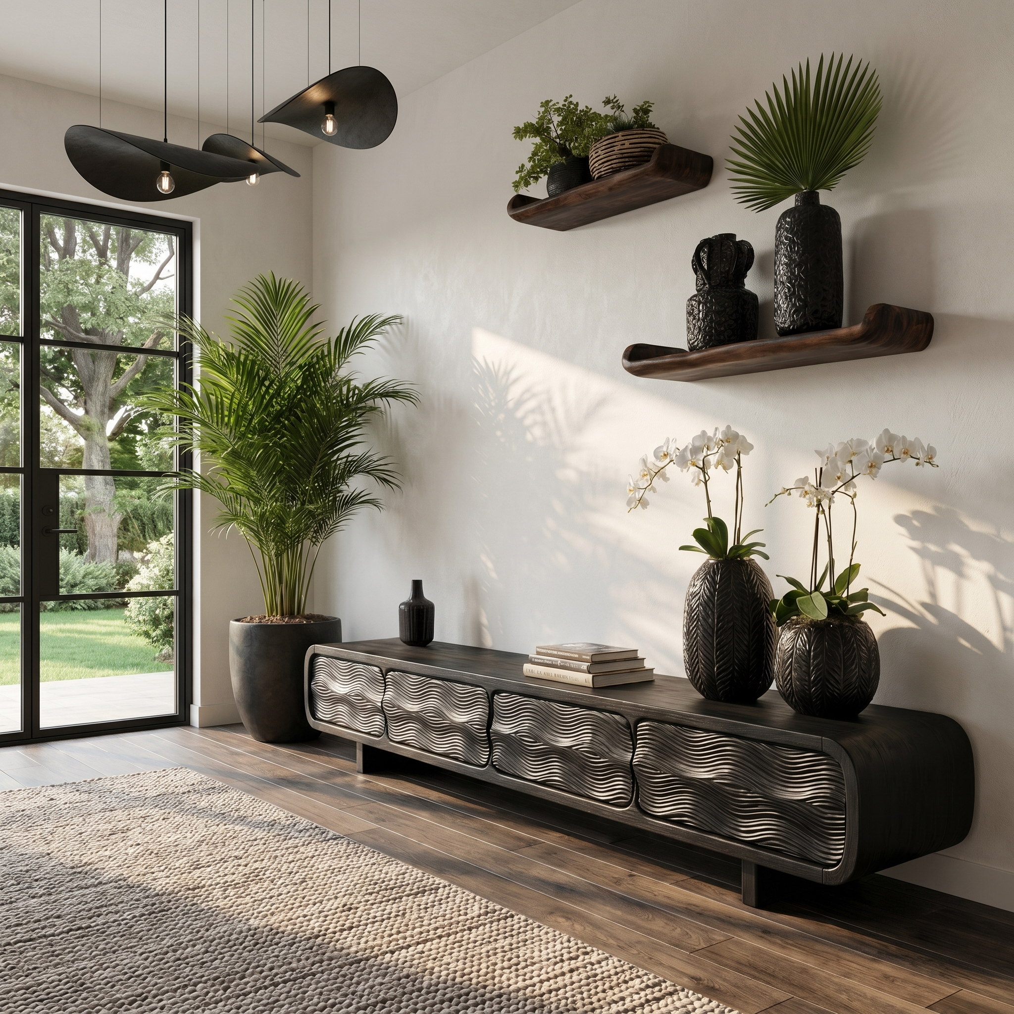 Rustic TV Cabinet Handcrafted Wood Storage Design For Living Room Entertainment Space