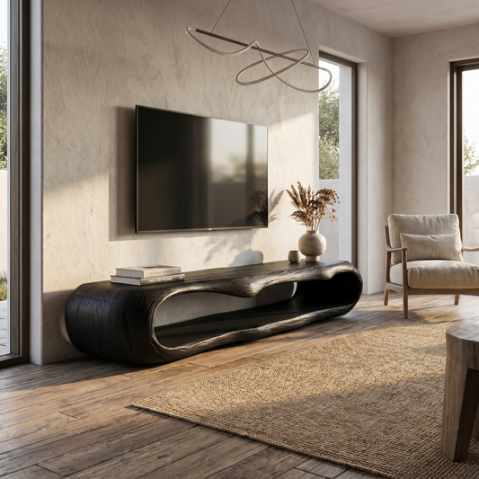 Sculptural TV Cabinet Nature Inspired Artistic Design For Living Room