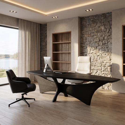 Modern Flared Base Desk Executive Desk For Home Office