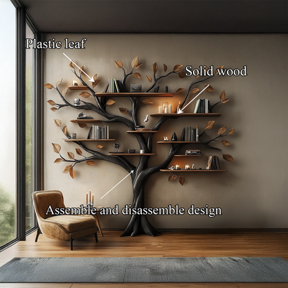 Rustic Halloween Tree Bookshelf Bedroom Wall Display