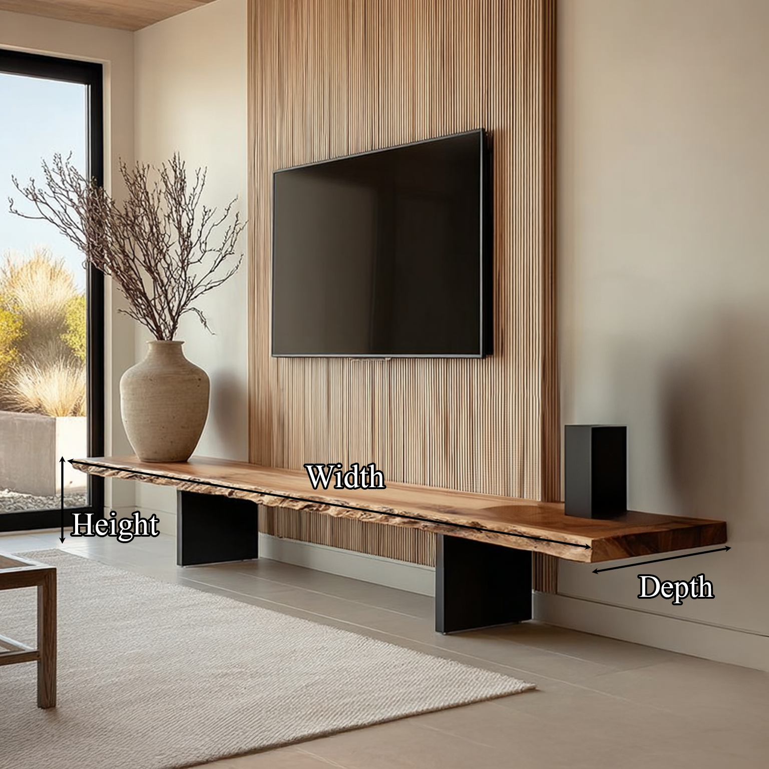 Rustic Console Table Natural Wood Accent Living Room Focal Point