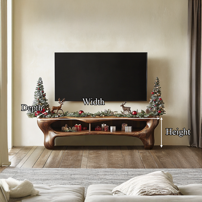 Rustic Christmas TV Cabinet Festive Living Room