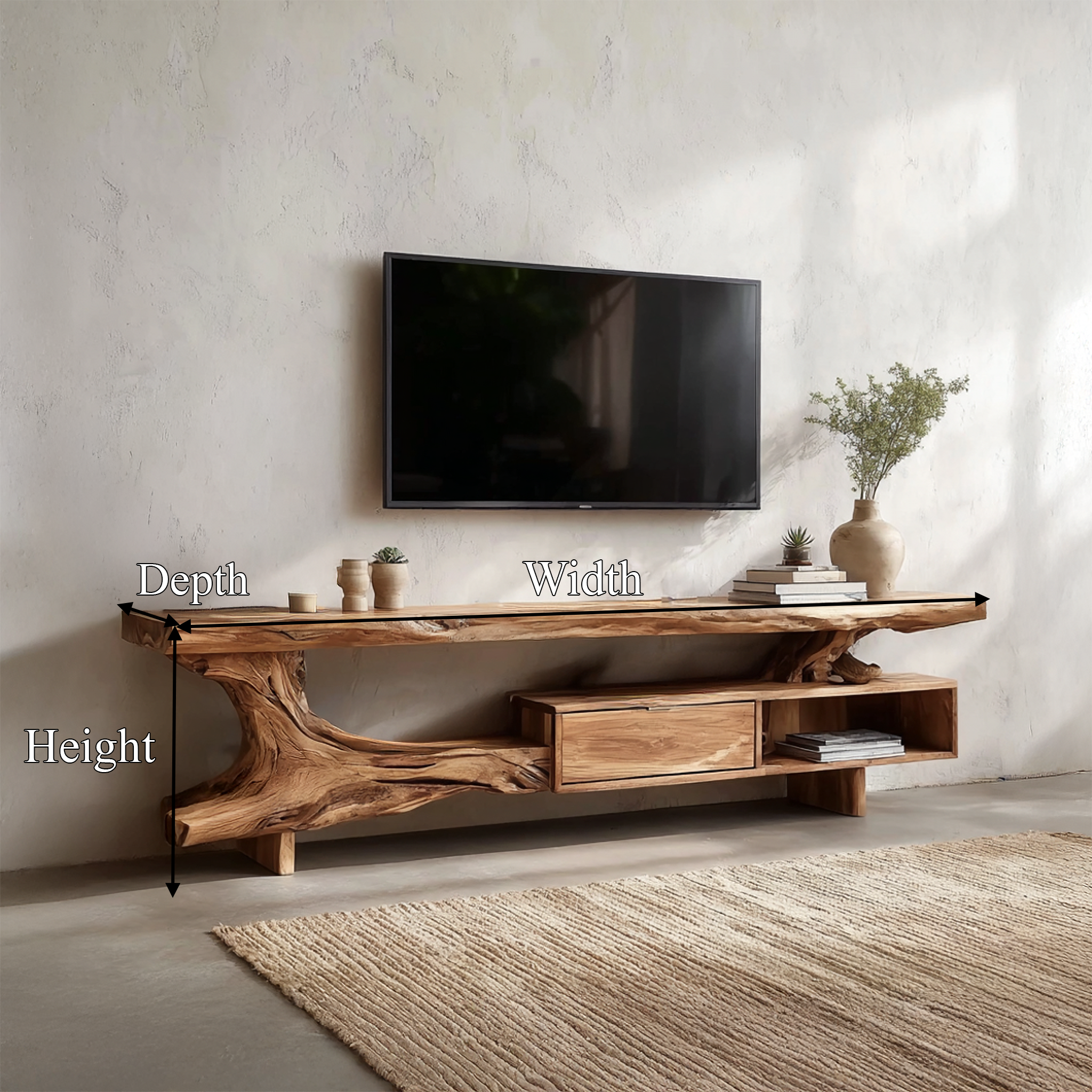 Rustic TV Stand For Living Room And Home Interior