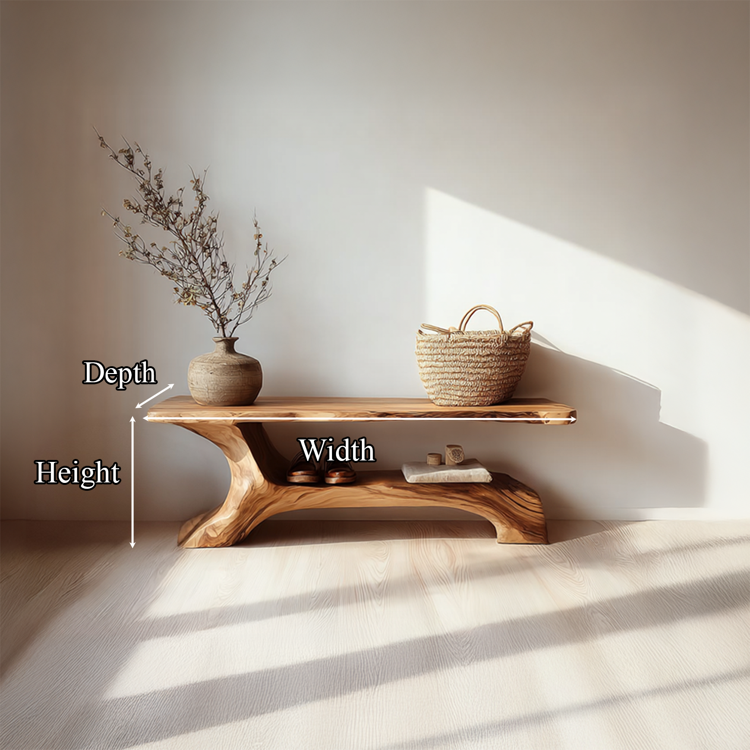 Rustic Shoe Bench Hallway Living Room Entryway