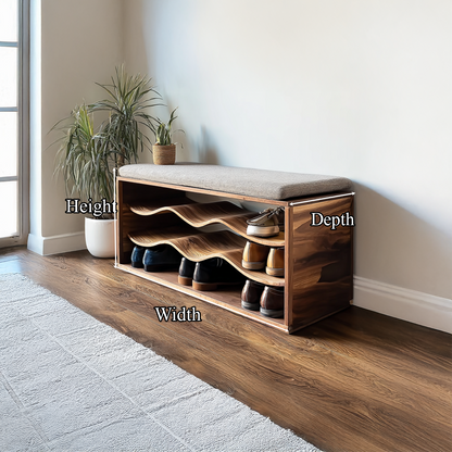 Midcentury Shoe Rack Bench Entryway