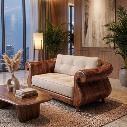 Handcrafted Armchair Nature Inspired Artistic Design For Living Room