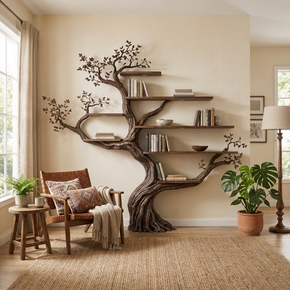 Modern Organic Living Room Interior Flowing Sculptural Wall Feature