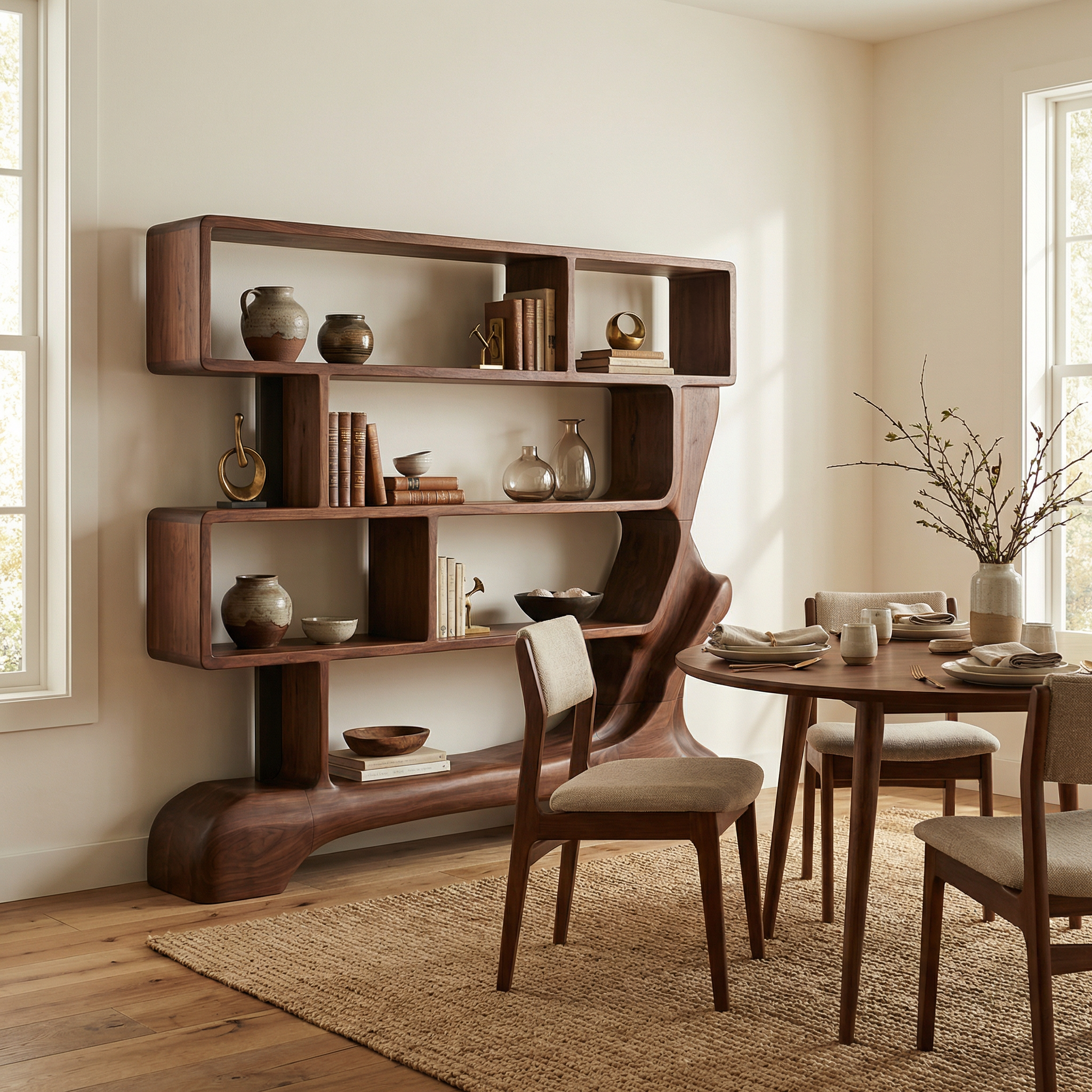 Organic Sculptural Bookshelf For Living Room And Office