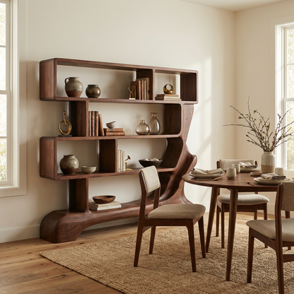 Organic Sculptural Bookshelf For Living Room And Office