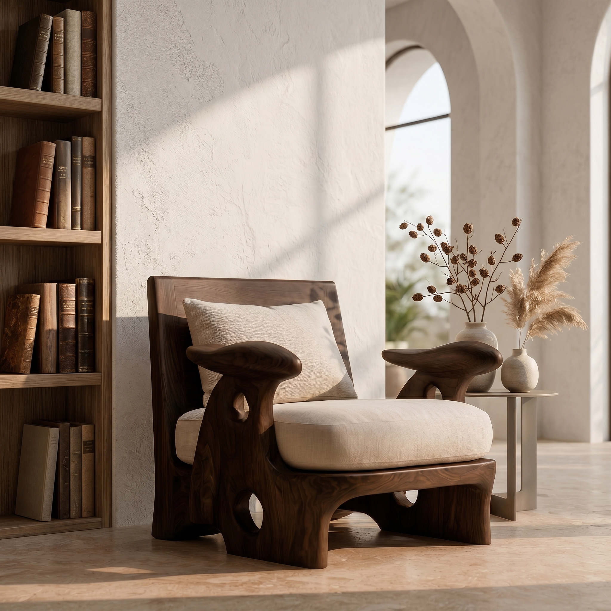 Organic Sculptural Armchair For Living Room Accent Seating And Interior Decor