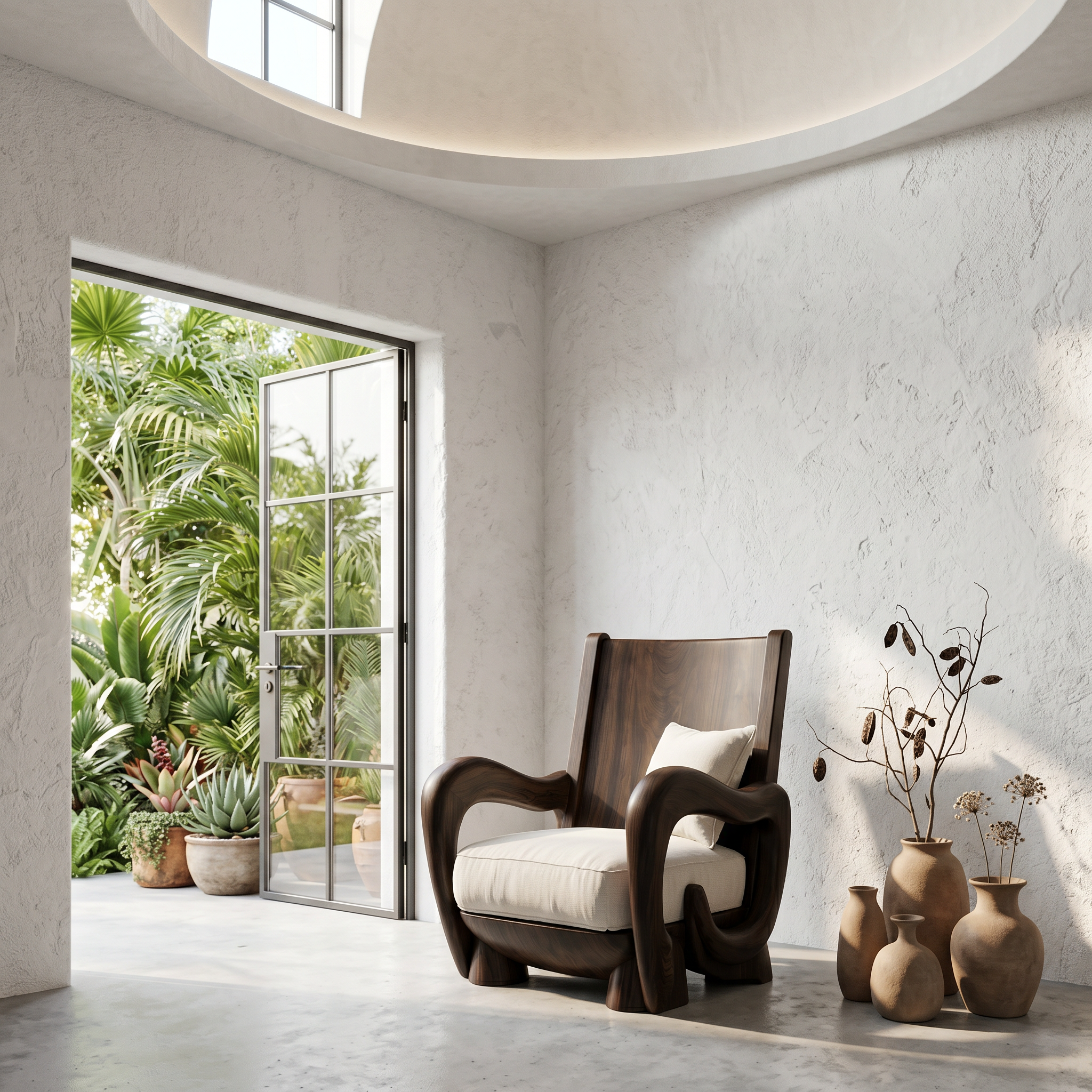 Scandinavian Wooden Armchair For Living Room Cozy Lounge Seating