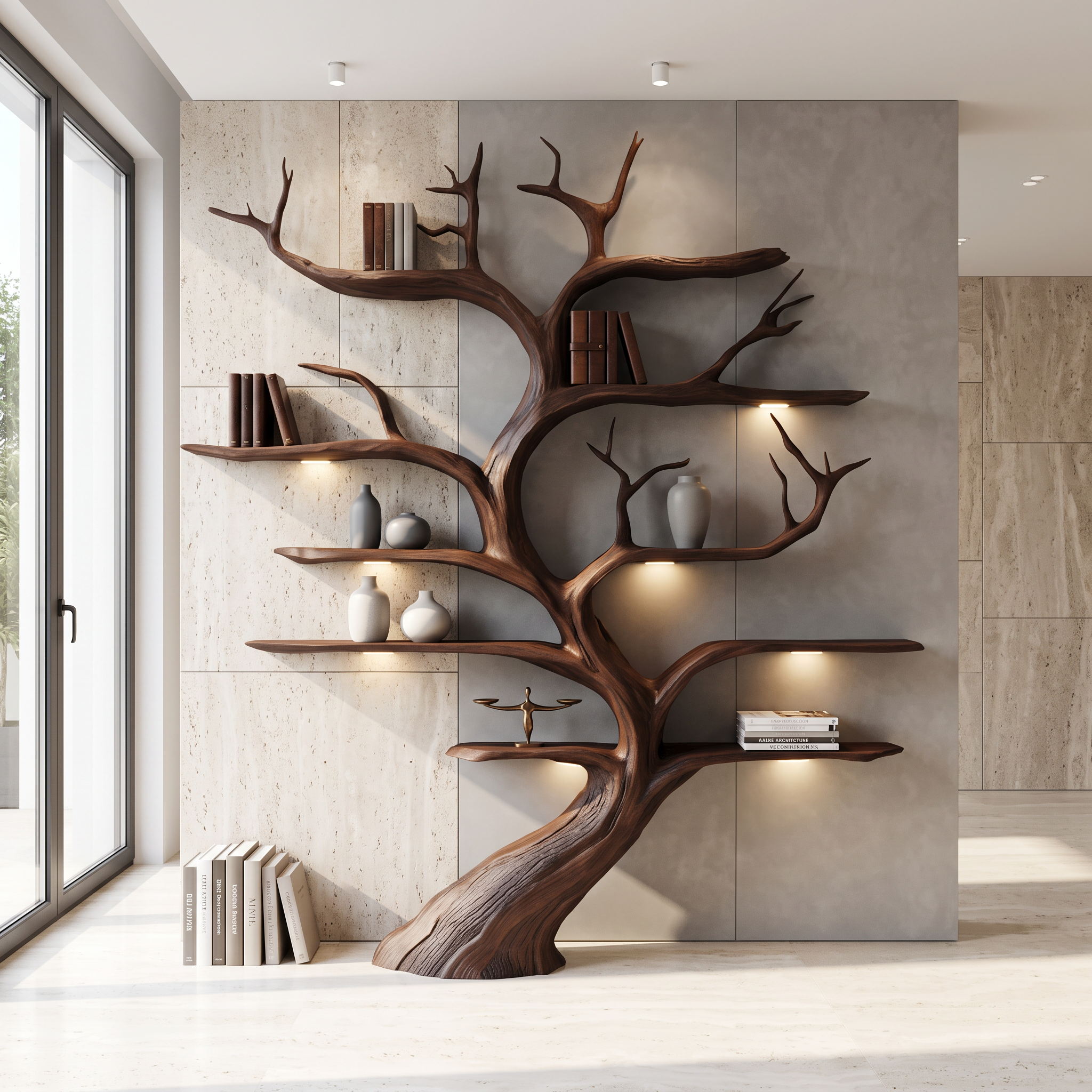 Rustic Tree Shelf Handmade Wood Wall Mounted Gift