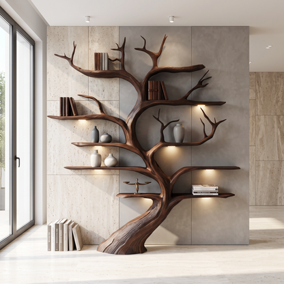Rustic Tree Shelf Handmade Wood Wall Mounted Gift