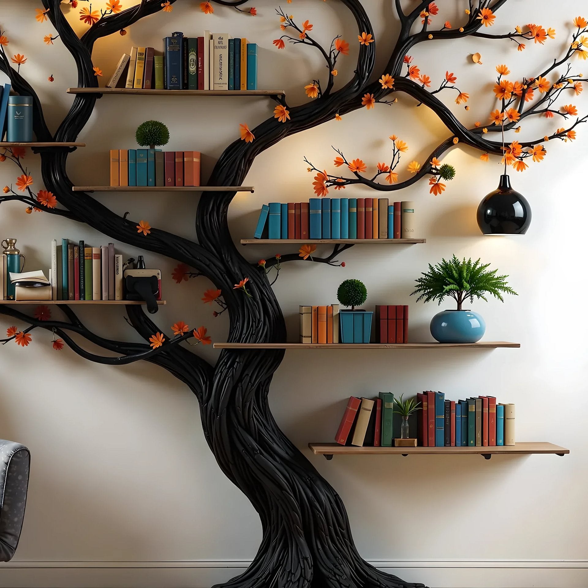 Handwork Scandinavian Tree Bookcase