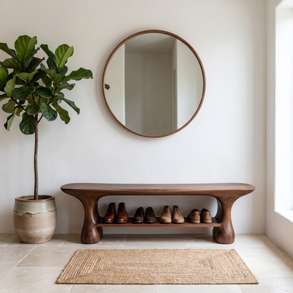 Modern Shoe Organizer Bench With Multi Tier Storage
