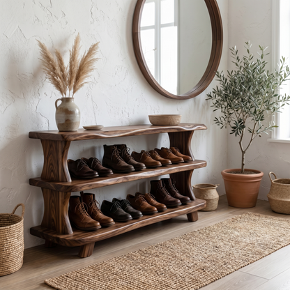 Modern Shoe Rack Sculptural Storage Design For Entryway
